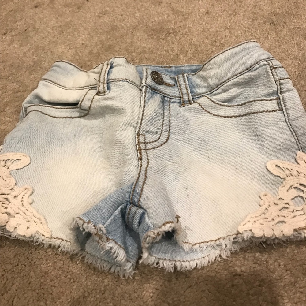 Denim with lace girls shorts